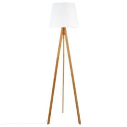 Lampa podłogowa Bahi biała/ bambus