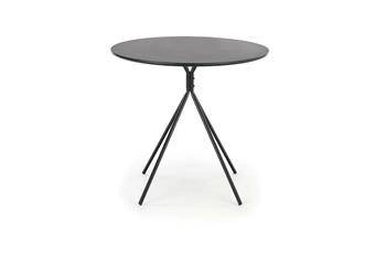 Stół okrągły do jadalni Difo 80 cm czarny nowoczesny metalowe nogi Intesi