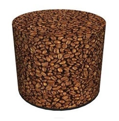 Pufa Latte Intesi okrągła nowoczesna tapicerowana multikolor do salonu i sypialni 40 cm