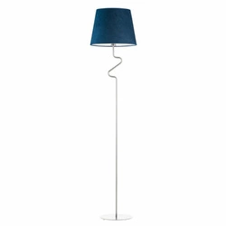 Lampa stojąca do salonu FOGO nowoczesna glamour chrom morska welurowy abażur Lysne 174 cm