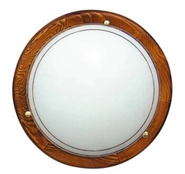 Plafon sufitowy okrągły Candellux 1030 dąb biały szklany do salonu i sypialni