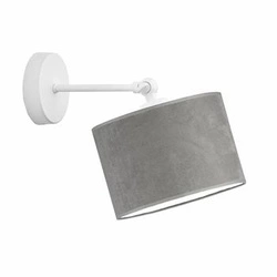 Kinkiet ścienny glamour TETE LYSNE szary z welurowym abażurem regulowany do sypialni i salonu