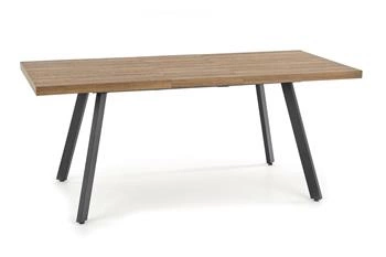 Stół rozkładany do jadalni Liner 140-180 cm loftowy blat MDF orzech miodowy czarne nogi Intesi