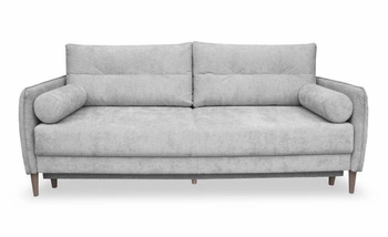 Sofa rozkładana 3 osobowa Lika z funkcją spania do salonu sztruksowa szara z pojemnikiem