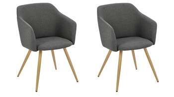 Zestaw 2 krzeseł Molto szare ciemne