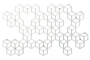 Nowoczesny wieszak ścienny do przedpokoju Stiga XL biały metalowy POLYHEDRA 97 cm