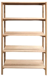 Regał drewniany do salonu Braidwood dąb bielony 160 cm nowoczesny skandynawski Actona