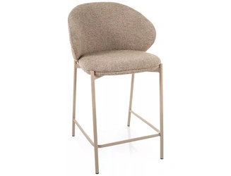Hoker Elsme beżowy tapicerowany z oparciem do kuchni i wyspy