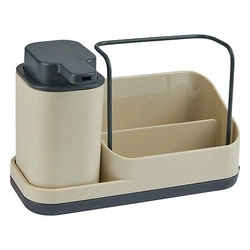Dozownik na płyn do naczyń i organizer Sink caddy beżowy do kuchni 5five simply smart