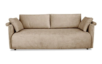 Mondel sofa rozkładana 3 osobowa sztruksowa beżowa z funkcją spania i pojemnikiem do salonu