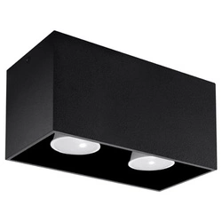 Plafon kwadratowy czarny QUAD MAXI Sollux nowoczesny do salonu kuchni lub sypialni