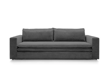 Sofa rozkładana Ulnes z funkcją spania 3 osobowa sztruksowa szara do salonu z pojemnikiem