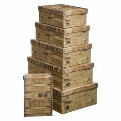 Zestaw 6 pudełek ozdobnych Voyage kartonowe dekoracyjne do garderoby loftowy styl