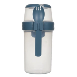 Lunchbox Intesi niebieski z 3 przegródkami do szkoły lub pracy, pojemnik na lunch nowoczesny 1,04 l