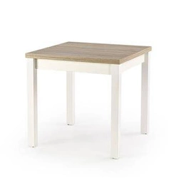 Stół rozkładany do jadalni Nalma dąb sonoma biały 80x80-160 cm nowoczesny skandynawski Intesi