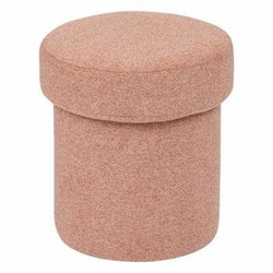 Pufa Kita różowa okrągła tapicerowana do salonu i przedpokoju skandynawska Atmosphera 40 cm