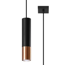 Lampa wisząca Loopez czarna miedź nowoczesna tuba do kuchni salonu nad wyspę