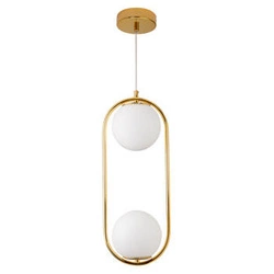 Lampa wisząca COSTA DUO złota szklana 50 cm do salonu i jadalni Step into Design