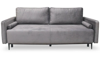 Sofa rozkładana Arosa z funkcją spania do salonu, 2-osobowa, aksamitna szara ciemna Intesi