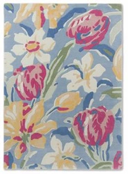 Dywan wełniany klasyczny Tulips China Blue 200x280cm do salonu ręcznie tkany łatwoczyszczący