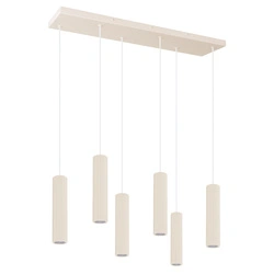 Lampa wisząca LED IVAR 6 beżowa nad stół i wyspę do salonu