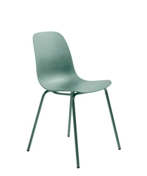 Whitby krzesło do jadalni nowoczesne zielone z tworzywa na metalowych nogach