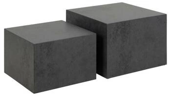 Zestaw 2 stolików kawowych Dice czarny loftowy kwadratowy do salonu nowoczesny Actona