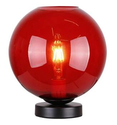GLOBE nowoczesna czerwona lampa stołowa szklana do salonu i sypialni CANDELLUX 28 cm