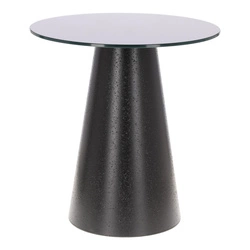 Stolik kawowy Soleilo szklany okrągły 60cm czarny OUTLET
