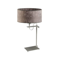 Lampka nocna do sypialni Alaska szary melanż nowoczesna z abażurem LYSNE 55 cm