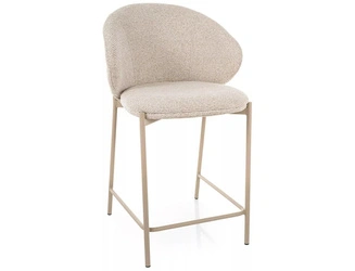 Hoker Elsme beżowy tapicerowany z oparciem do kuchni i wyspy