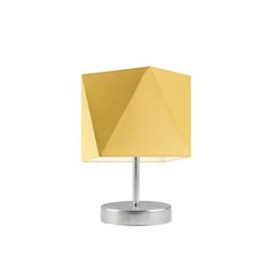 Lampka nocna PASADENA nowoczesna z żółtym abażurem metalowa do sypialni LYSNE 30 cm