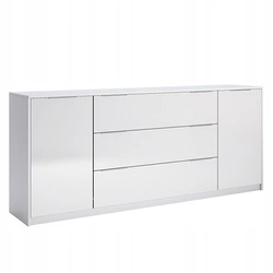 Komoda Merle 200 cm biała połysk nowoczesna z szufladami do salonu Intesi