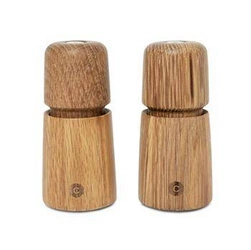 Crush Grind zestaw 2 młynków drewnianych dębowych do soli i pieprzu 11 cm skandynawski