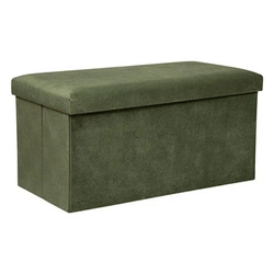 Pufa Lilou XL zielona składana ze schowkiem do przedpokoju nowoczesna Atmosphera 76 cm