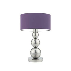 Lampka nocna HONOLULU nowoczesna fioletowa z abażurem do sypialni lub salonu LYSNE