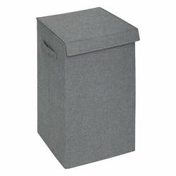 Kosz na pranie do łazienki Colorama 74l szary składany z 2 komorami klasyczny 5five