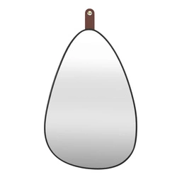 Lustro nieregularne Chigago czarne z uchwytem do przedpokoju lub sypialni na ścianę