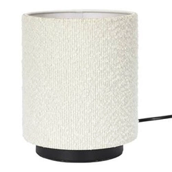 Lampka nocna do sypialni Intesi nowoczesna biała boucle z kloszem w stylu skandynawskim