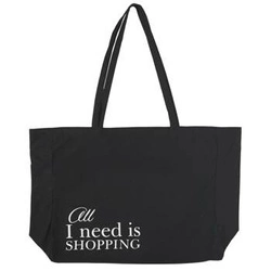 Torba shopper All I Need Is Shopping czarna