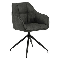 Krzesło tapicerowane Brenda Actona szare obrotowe z podłokietnikami do jadalni nowoczesne
