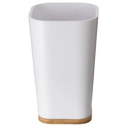 Kubek na szczoteczki do zębów Natureo biały skandynawski bambusowy do łazienki 5five