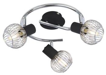 Lampa sufitowa Oslo czarno-chrom 3-punktowa regulowana do salonu i kuchni 42 cm