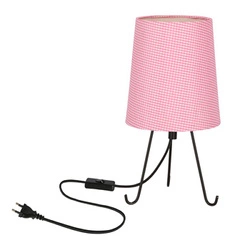 Lampa stołowa Smally czarny 1x40 E14 abażur różowy