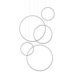 Lampa wisząca LED RIO 5 czarna do salonu i jadalni nowoczesna 5-punktowa Thoro