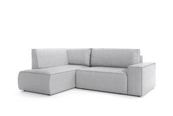 Narożnik z funkcją spania Molde L lewy sztruksowy szary do salonu z pojemnikiem