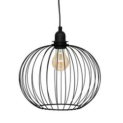 Nowoczesna lampa wisząca Victa czarna Atmosphera do salonu i kuchni metalowa 28 cm