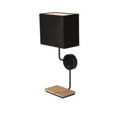 Kinkiet ścienny Keto nowoczesny czarny metalowy z abażurem i włącznikiem do sypialni CANDELLUX