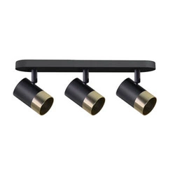 Lampa sufitowa Tobi nowoczesna czarno-złota 3-punktowa regulowana do salonu i kuchni