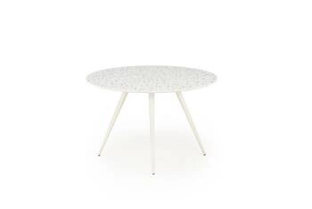 Stół okrągły Reyna 120 cm biały lastryko do jadalni nowoczesny łatwy w czyszczeniu Intesi